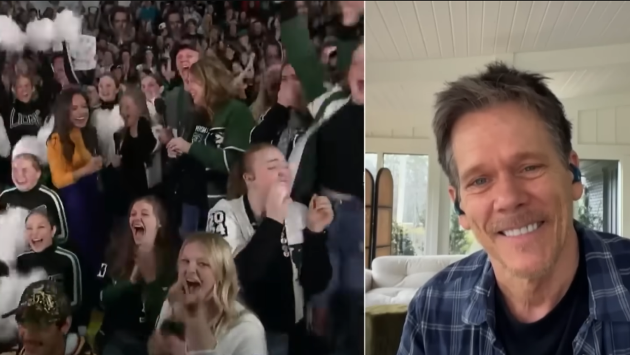 Students from Payson High School and Kevin Bacon