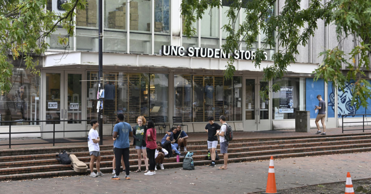 Students on campus after shooting in Chapel Hill, North Carolina