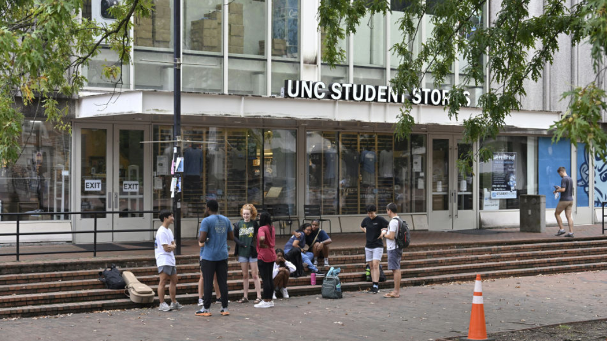Students on campus after shooting in Chapel Hill, North Carolina