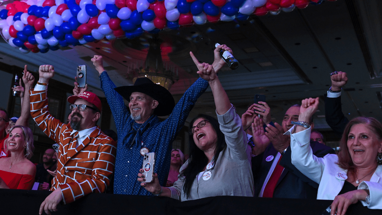 supporters of the Arizona Republican Party cheering on November 8, 2022 in Scottsdale, Arizona
