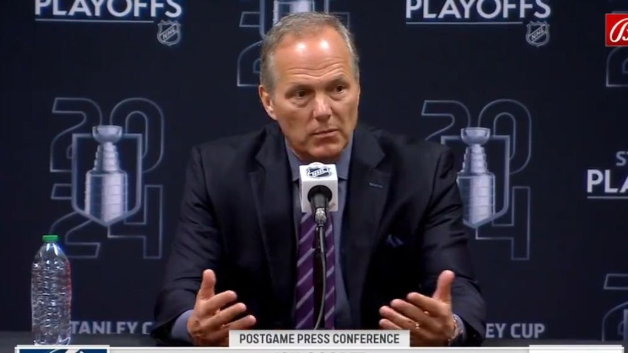 Tampa Bay Lightning coach Jon Cooper at press conference