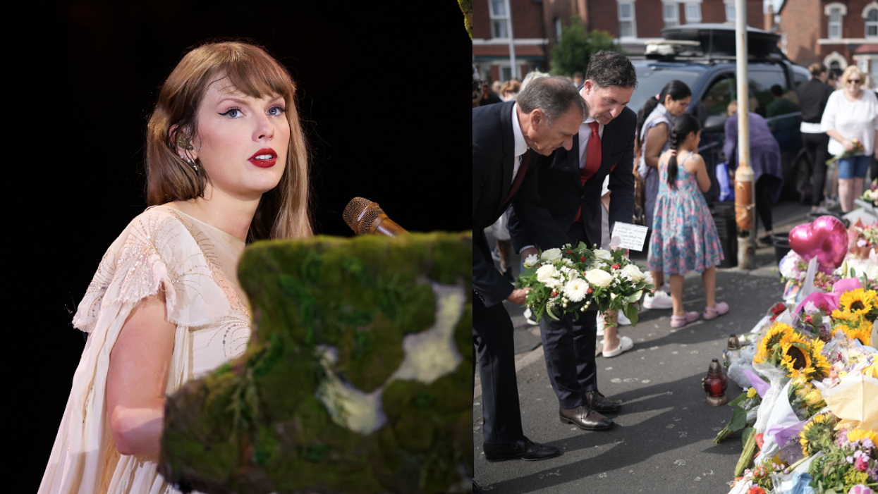 Taylor Swift; Ex Liverpool Football Club players Phil Thompson and Robbie Fowler leaving a floral tribute