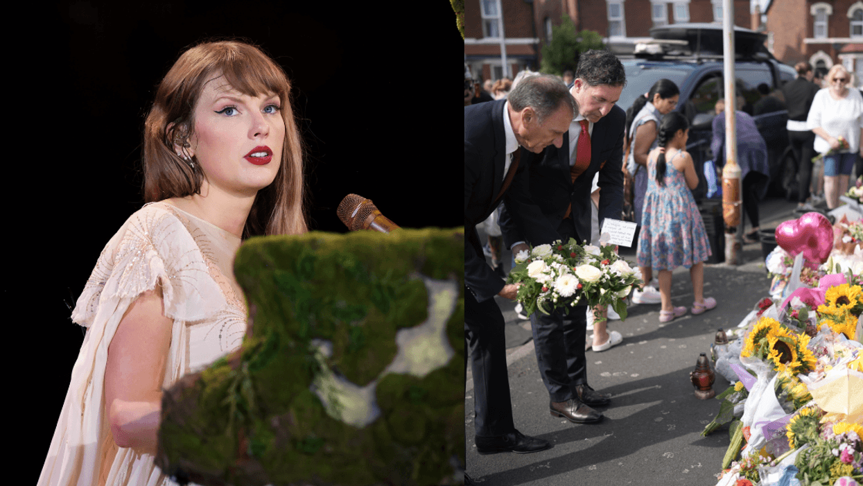 Taylor Swift; Ex Liverpool Football Club players Phil Thompson and Robbie Fowler leaving a floral tribute