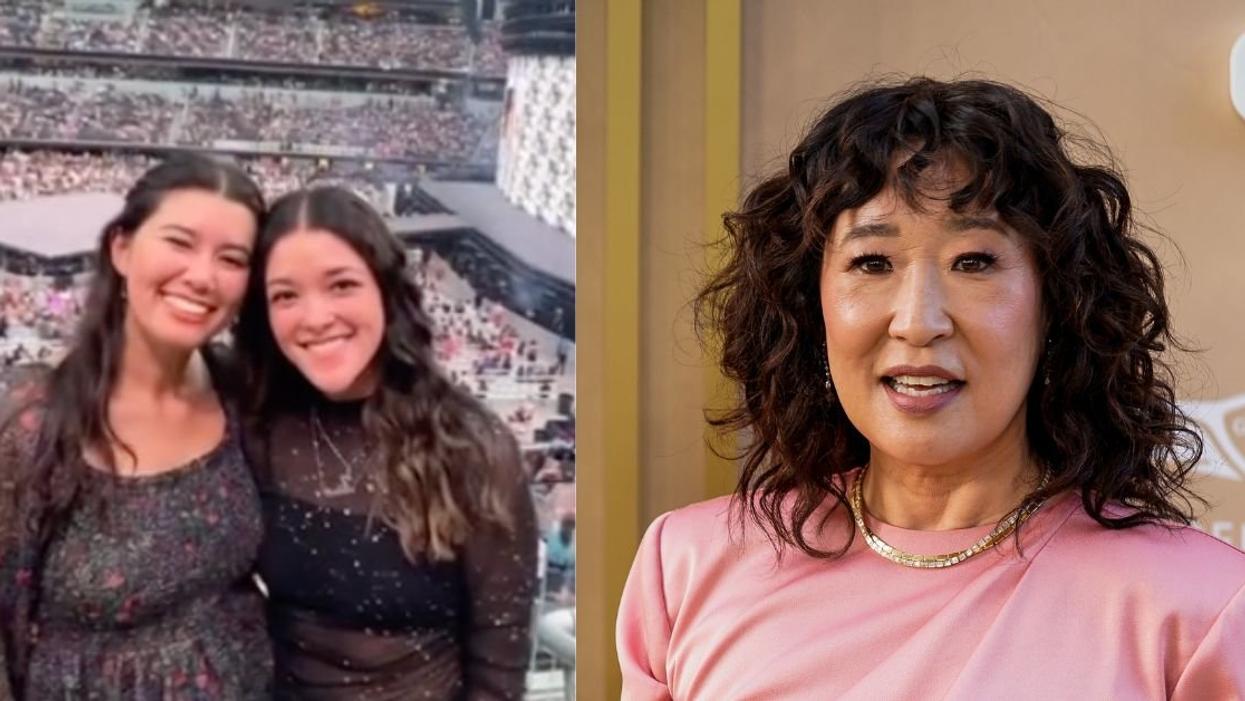 Taylor Swift fans at concert; Sandra Oh