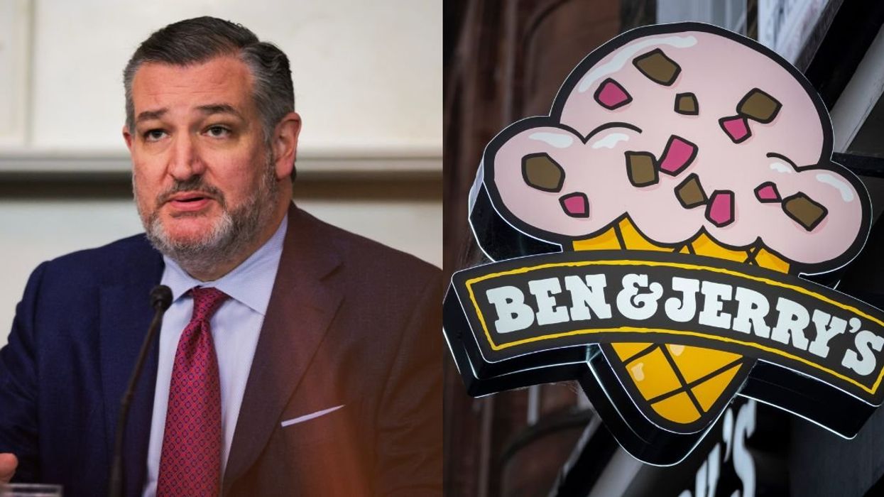Ted Cruz; Ben & Jerry's sign