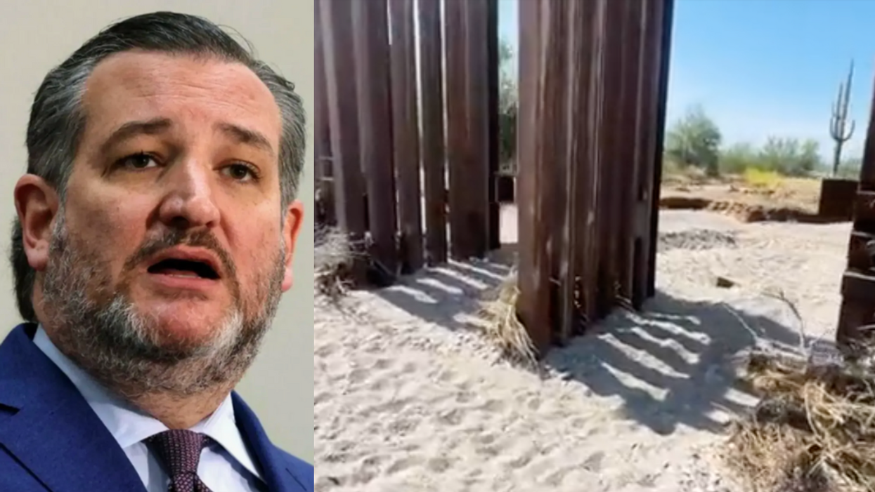 Ted Cruz; Twitter screenshot of border wall floodgates