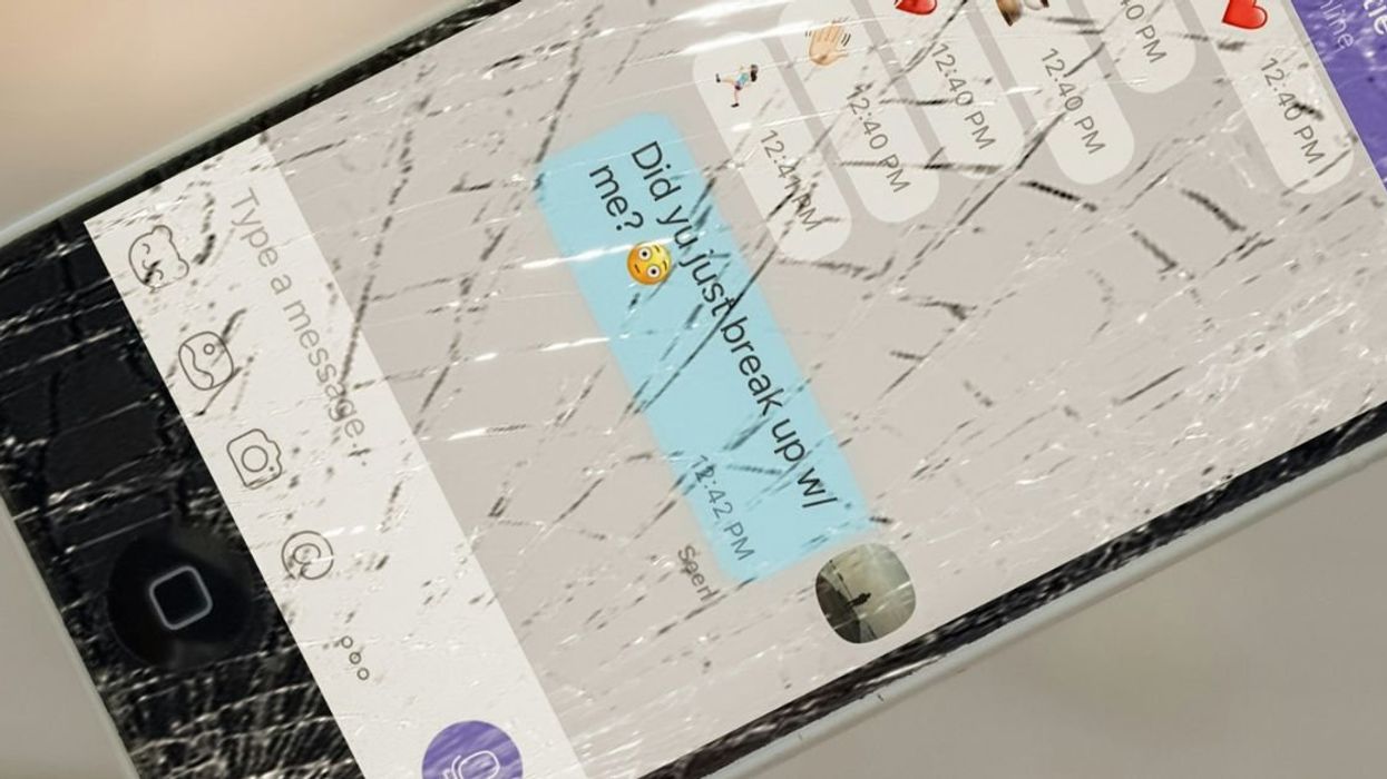 Text that reads, 'Did you just break up w/ me?'