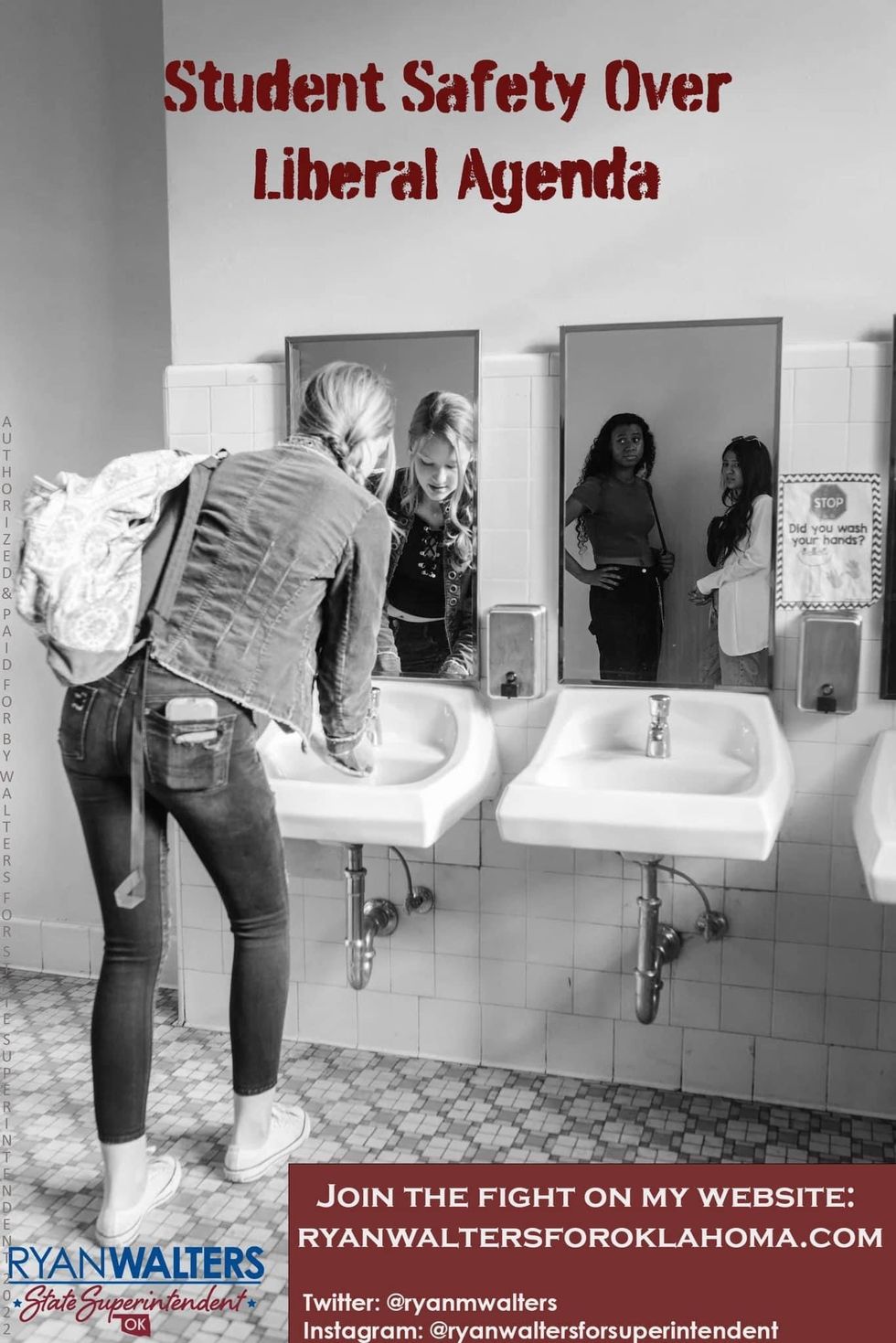 The anti-trans "Student Safety over Liberal Agenda" post from Ryan Walters