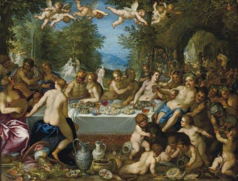 The Feast of the Gods, painted by the artist Jan van Bijlert