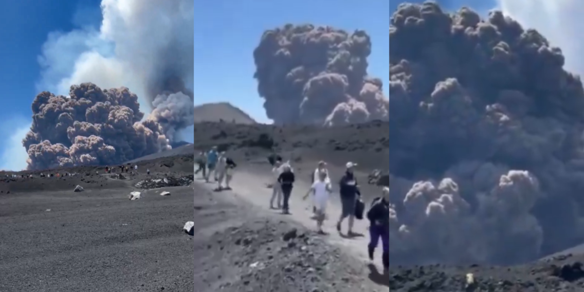 Terrified Tourists Flee For Cover After Italy's Mt. Etna Suddenly Erupts In Wild Videos
