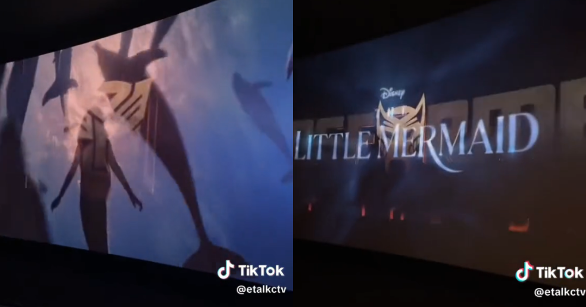 "The Little Mermaid" and "Transformers" trailers playing at the same time