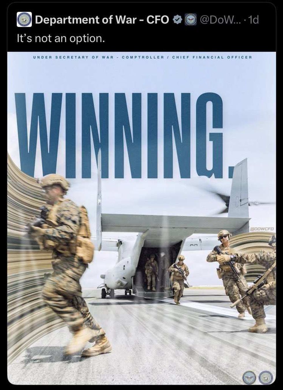 The now-deleted WINNING Iran war graphic