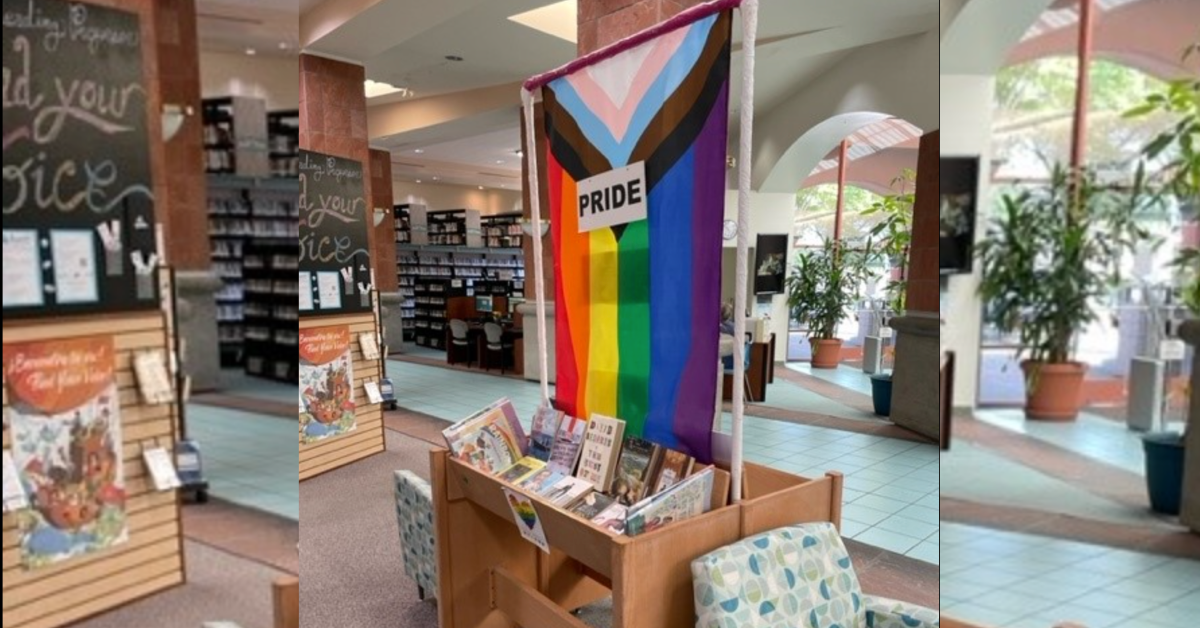 The Pride display in the Rancho Peñasquitos Library in San Diego. California