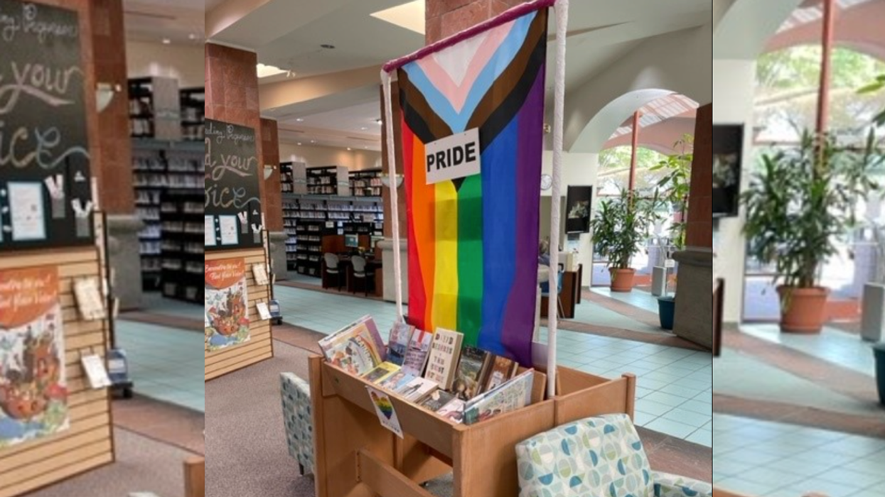 The Pride display in the Rancho Peñasquitos Library in San Diego. California