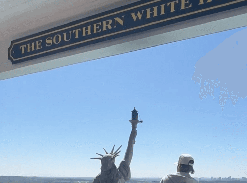 "The Southern White House" sign seen in Kid Rock's video