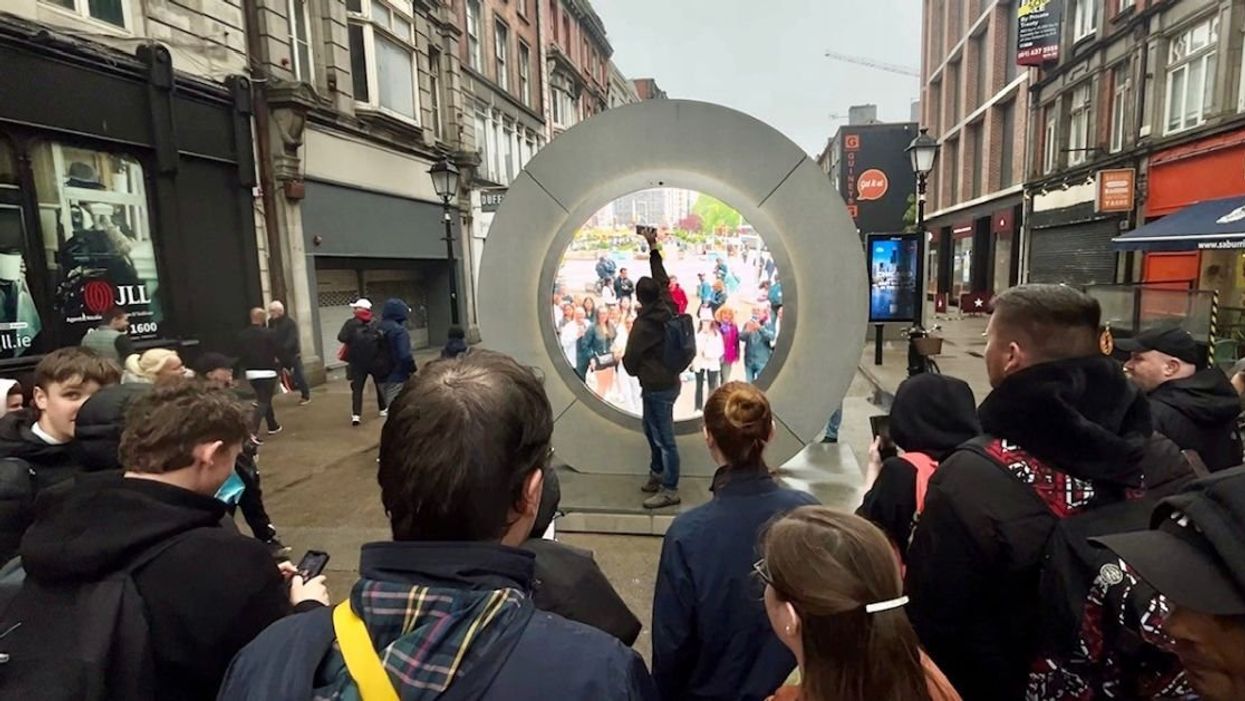 The two-way live-stream portal linking Dublin to New York