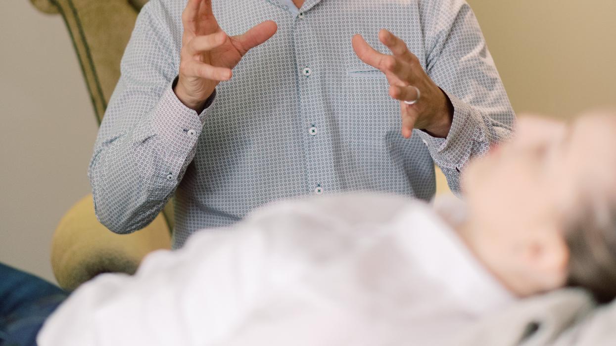 Therapist offering advice to client