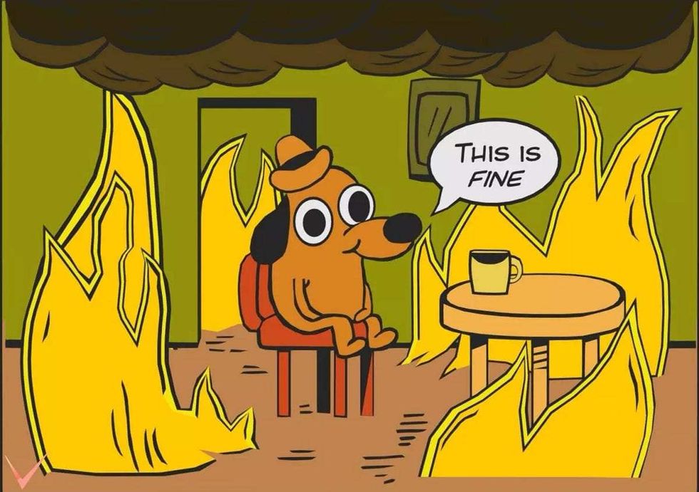 "This is fine" internet meme