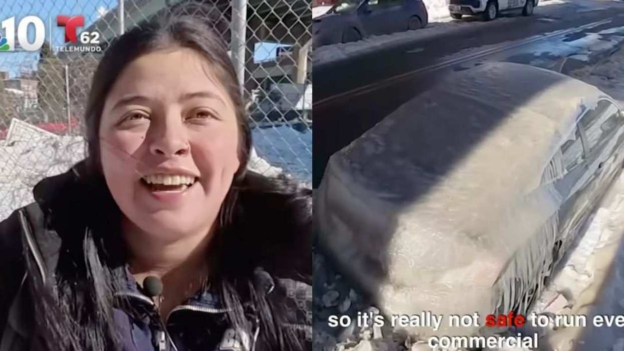 Tianna Graham stands beside her ice-encased 2016 Honda Civic on North Front Street in Philadelphia’s Fishtown neighborhood.