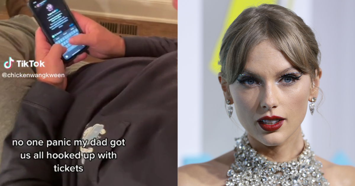 TikTok screenshot from @chickenwangkween; Taylor Swift