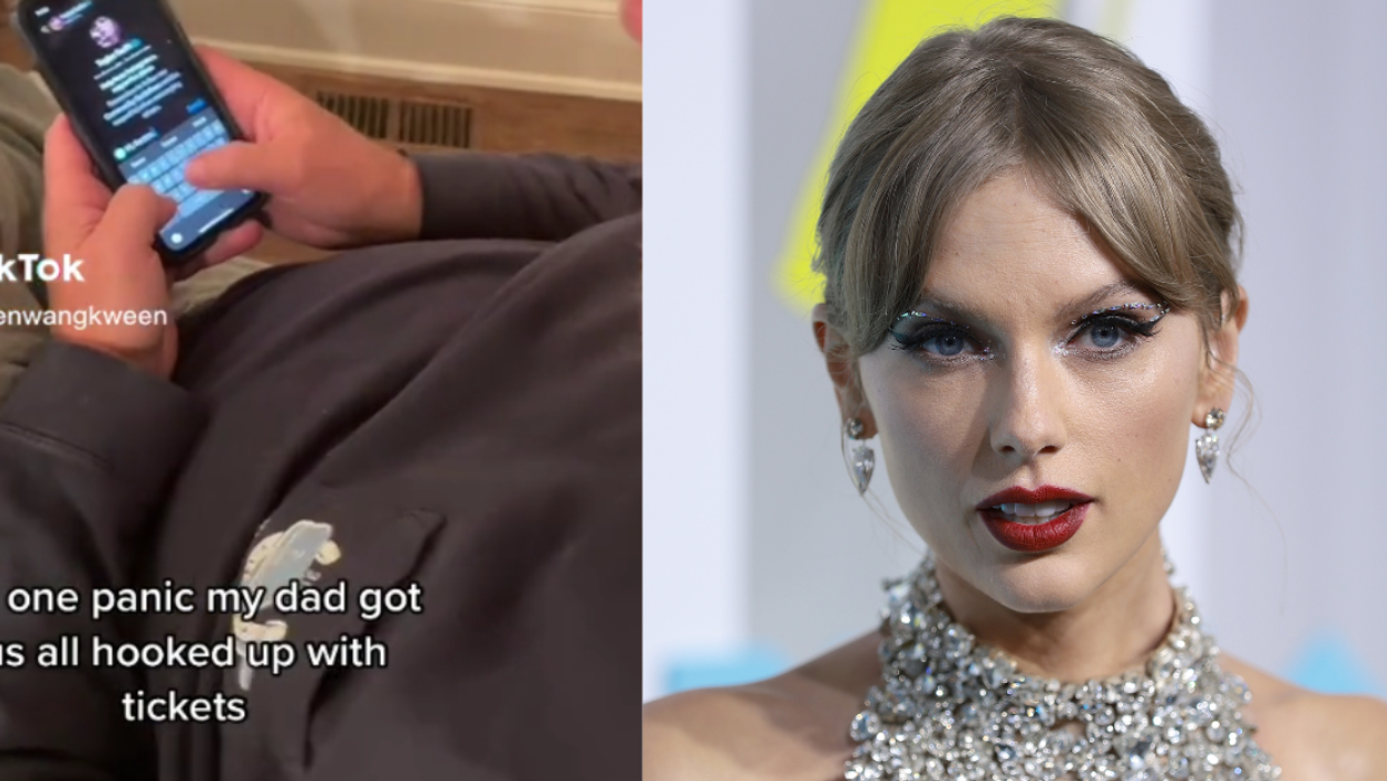 TikTok screenshot from @chickenwangkween; Taylor Swift