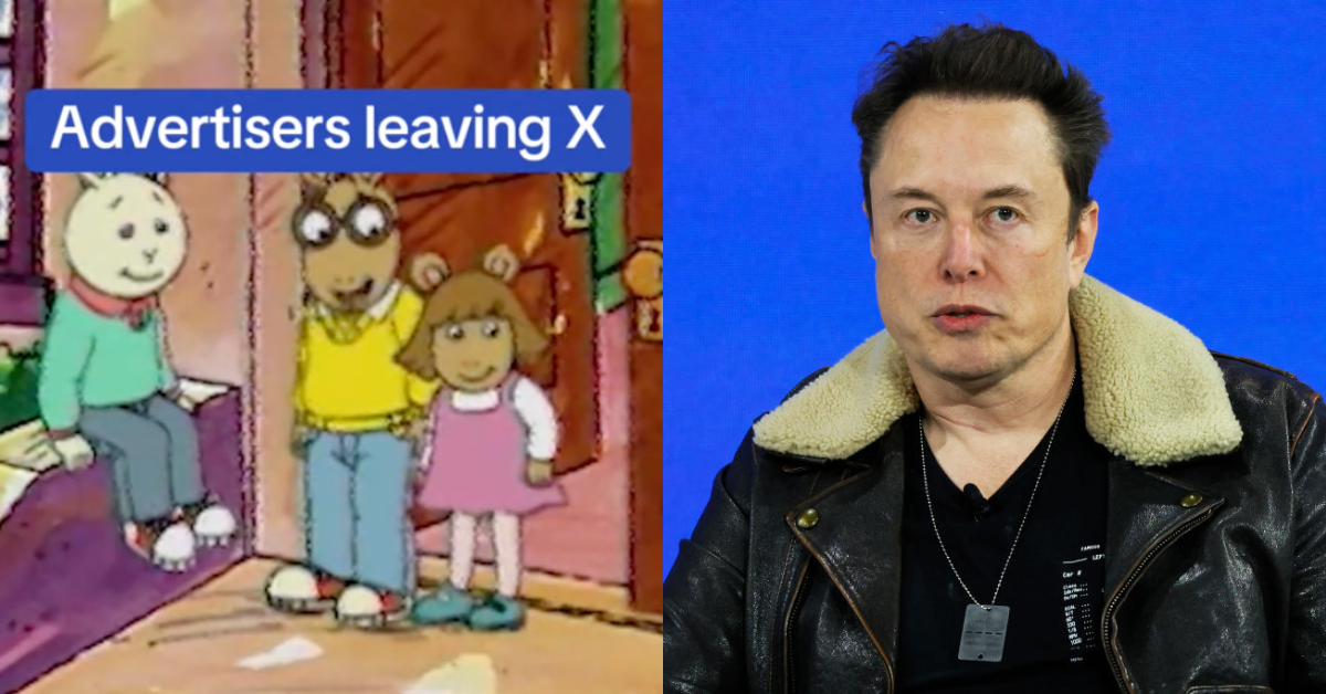 TikTok screenshot of 'Arthur' clip; Elon Musk