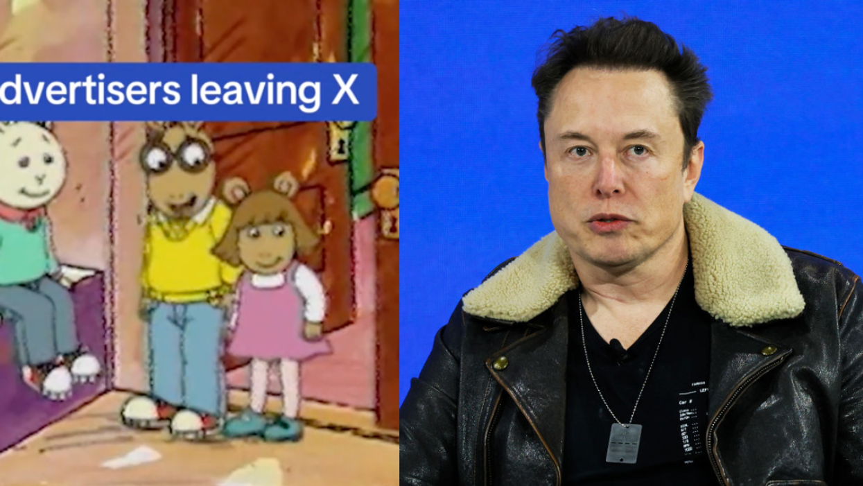 TikTok screenshot of 'Arthur' clip; Elon Musk