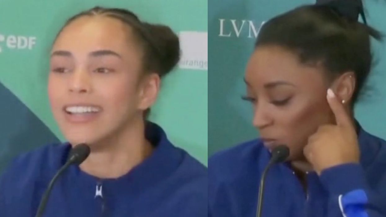 TikTok screenshot of Hezly Rivera; TikTok screenshot of Simone Biles