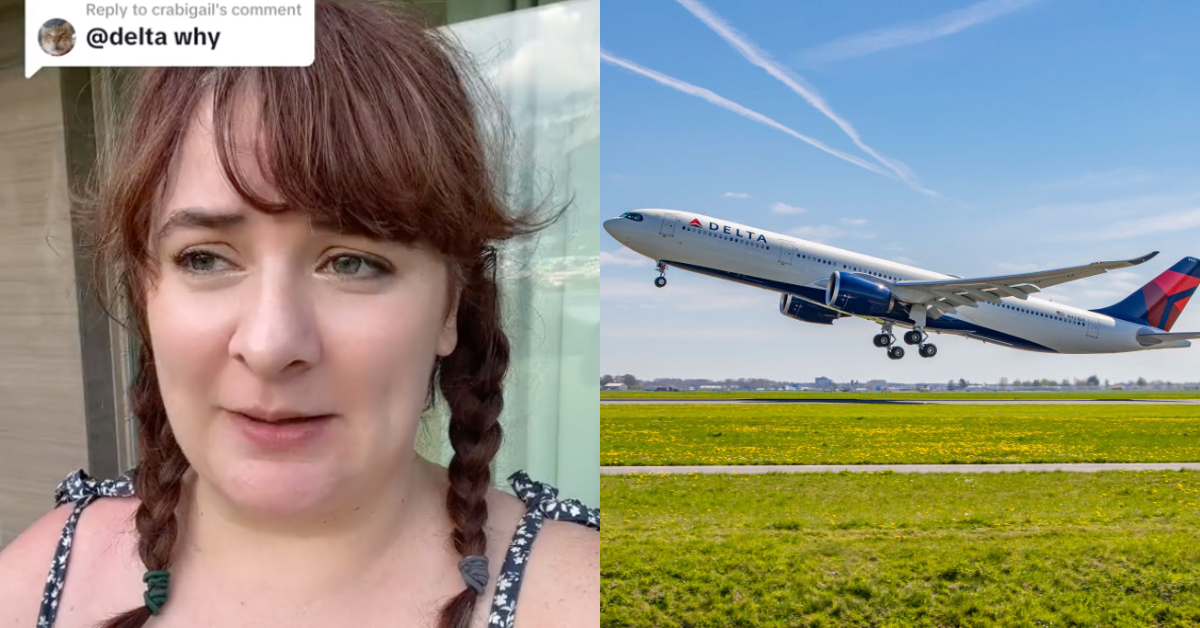 TikTok screenshot of passenger's daughter; Delta plane