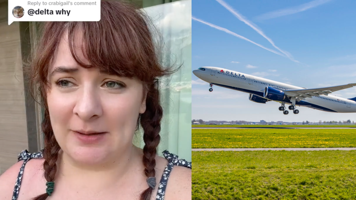 TikTok screenshot of passenger's daughter; Delta plane