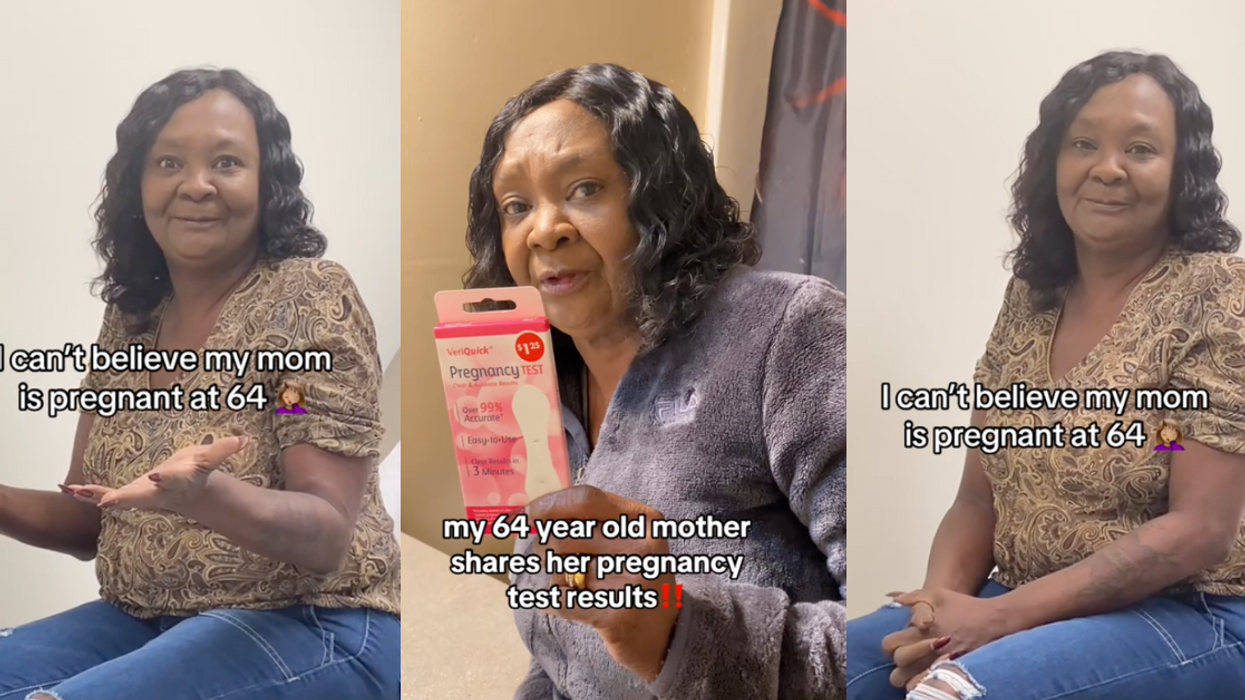 TikTok screenshots of 64-year-old pregnant woman