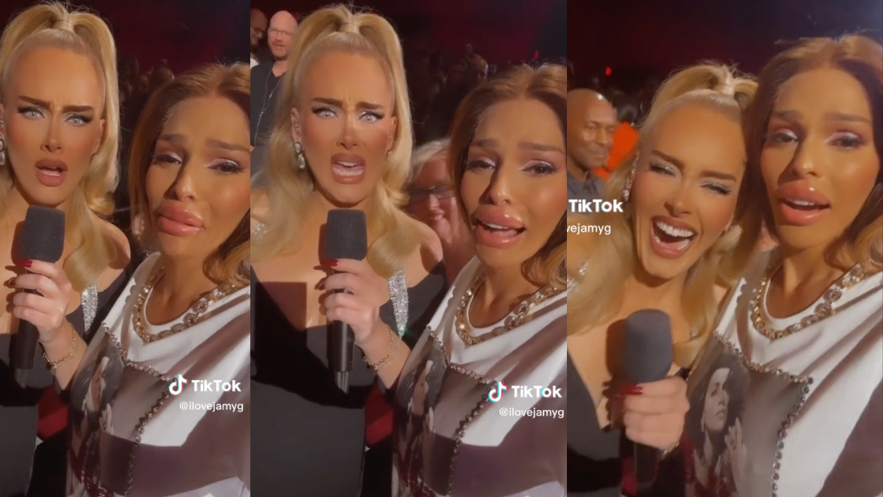TikTok screenshots of Adele and @ilovejamyg