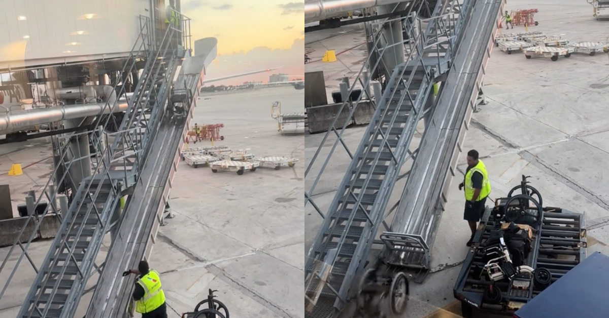 TikTok screenshots of American Airlines wheelchair incident