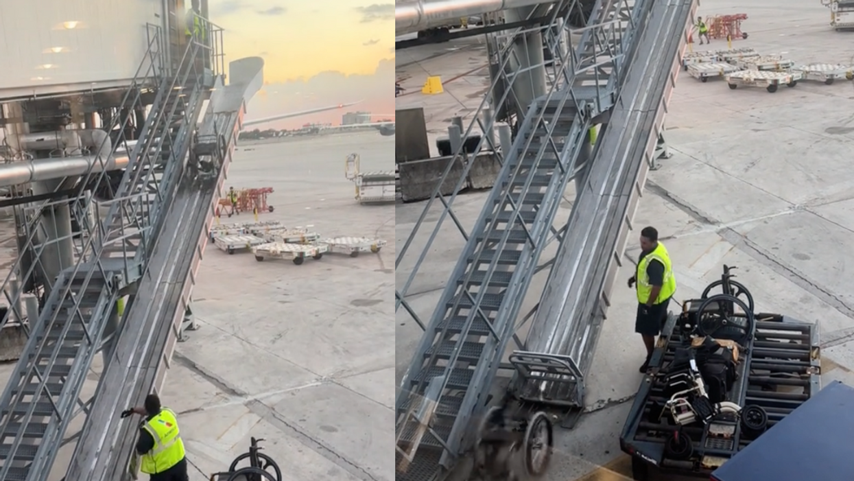 TikTok screenshots of American Airlines wheelchair incident