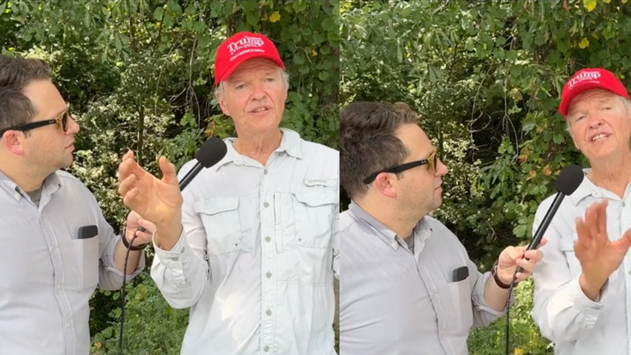 TikTok screenshots of Davram Stiefler interviewing MAGA supporter