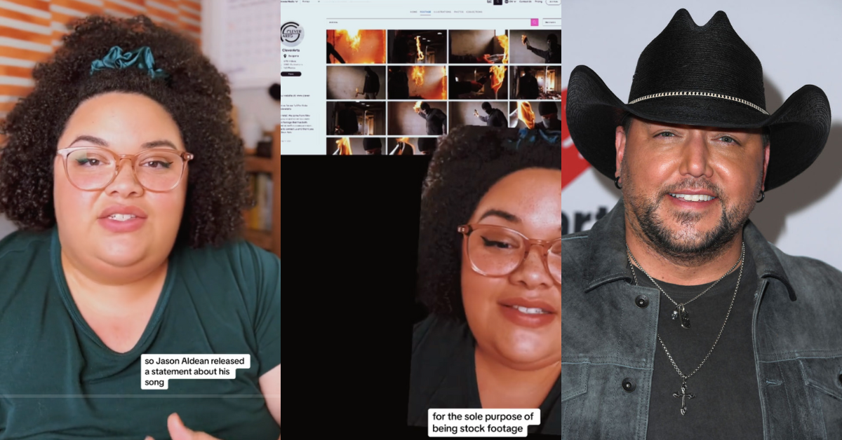 TikTok screenshots of Destinee Stark; Jason Aldean