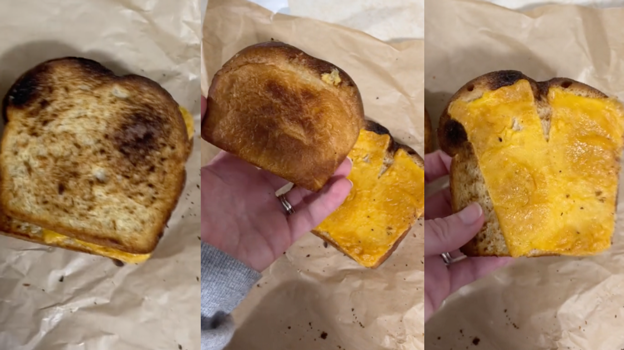 TikTok screenshots of grilled cheese