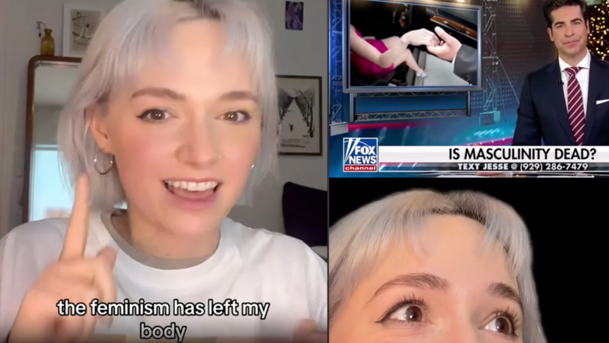 TikTok screenshots of Madi Hart and Fox News coverage of her video