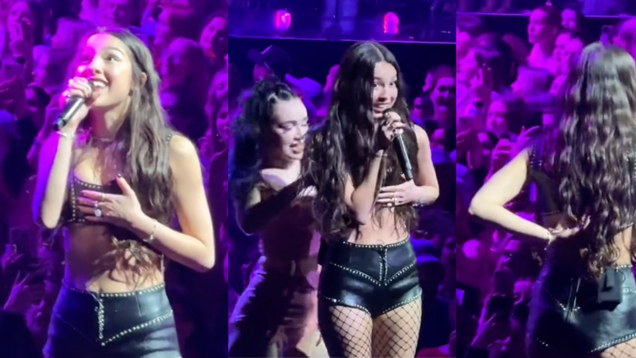 TikTok screenshots of Olivia Rodrigo and backup dancer