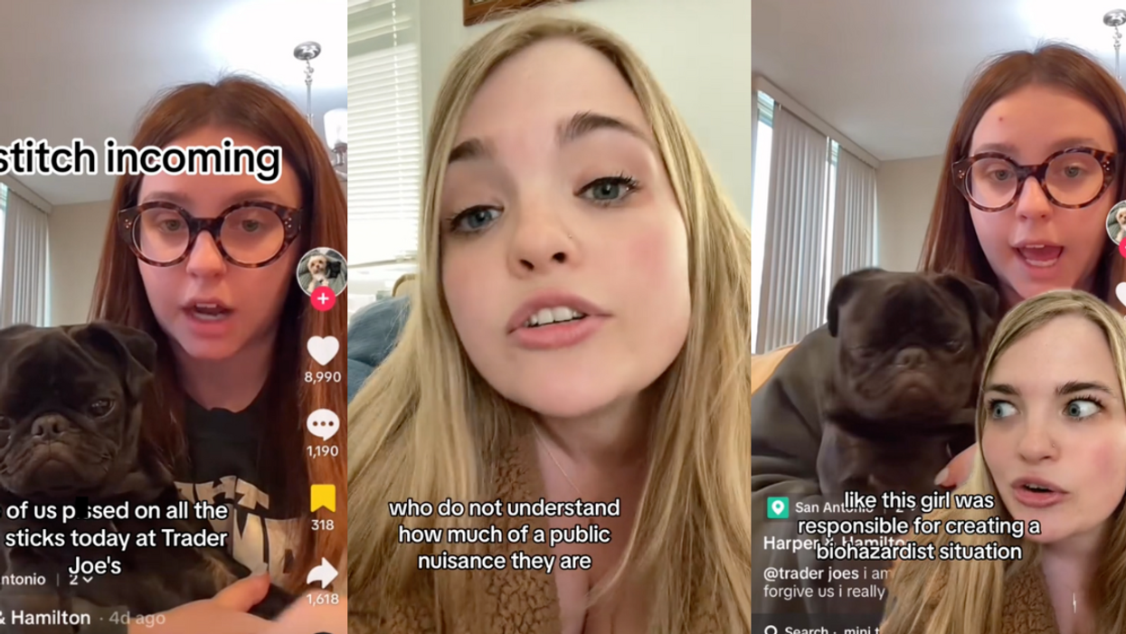 TikTok screenshots of original poster and @meatymollie