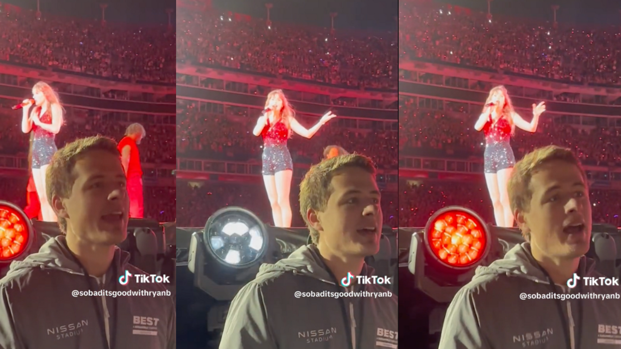 TikTok screenshots of security guard and Taylor Swift