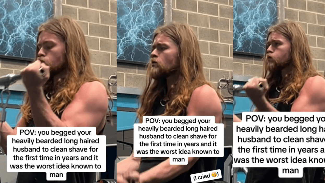 TikTok screenshots of Sophie Clarke's bearded husband
