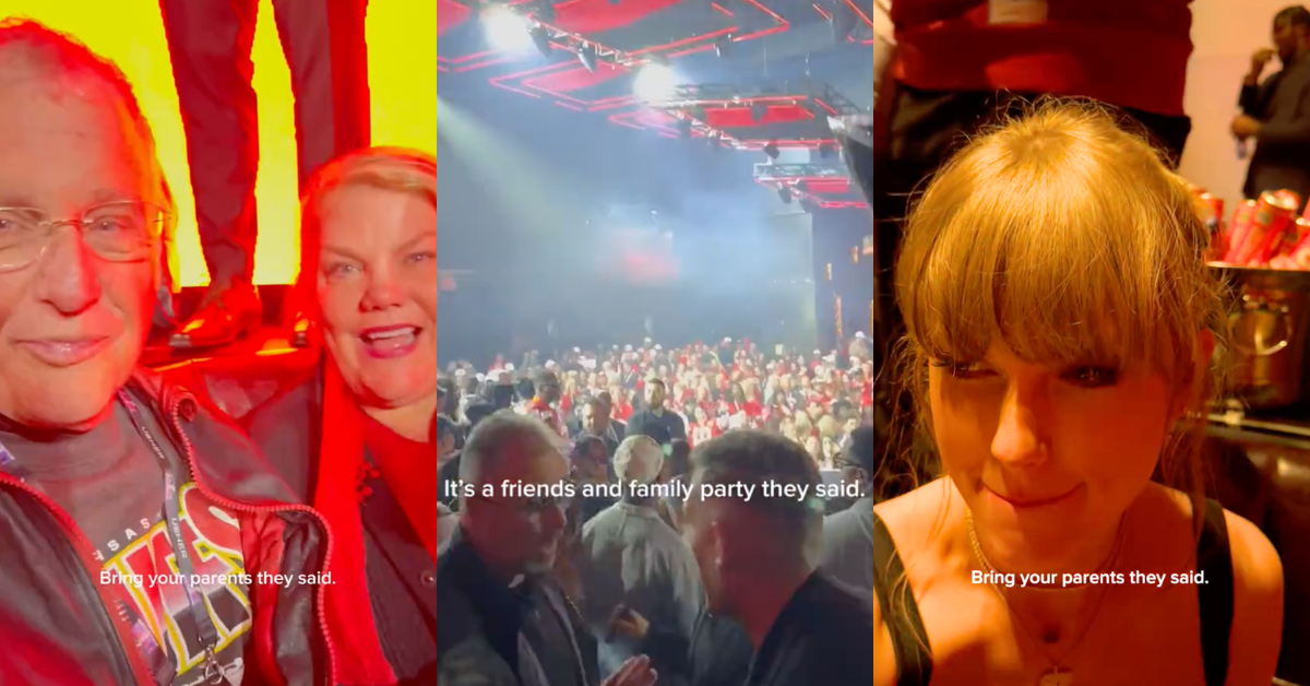 TikTok screenshots of Taylor Swift's parents and Taylor Swift at the club
