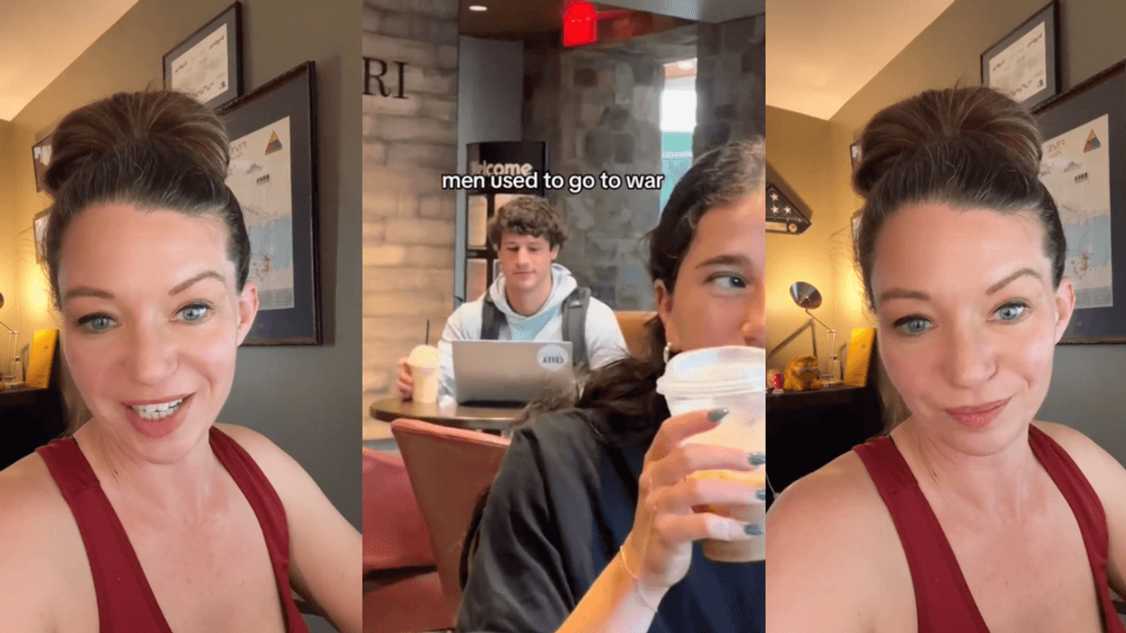 TikTok screenshots of @this_is_the_ladyj and man drinking iced coffee