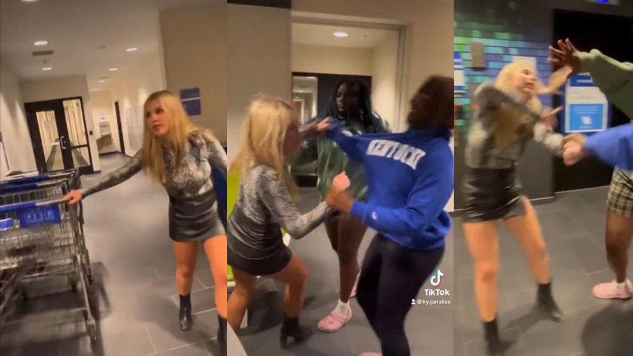 TikTok video screenshots from University of Kentucky student altercation