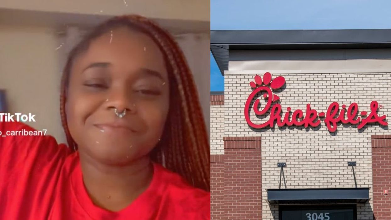 TikToker Joyce; Chick-fil-A storefront