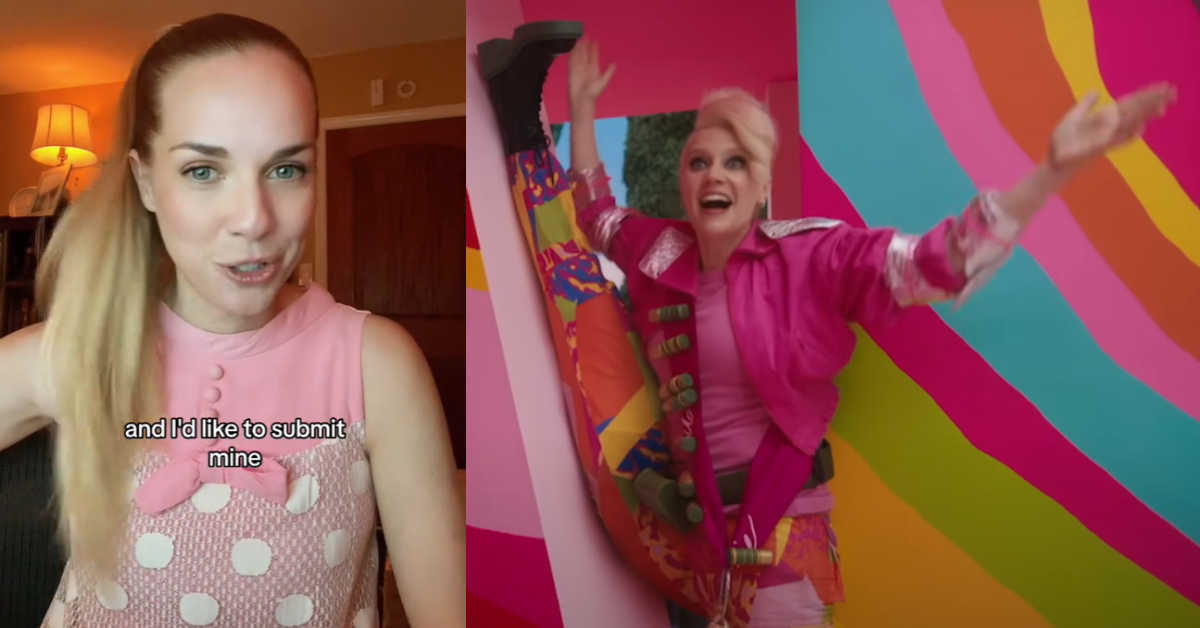 TikToker sharing her "Weird Barbie"; Kate McKinnon in "Barbie"