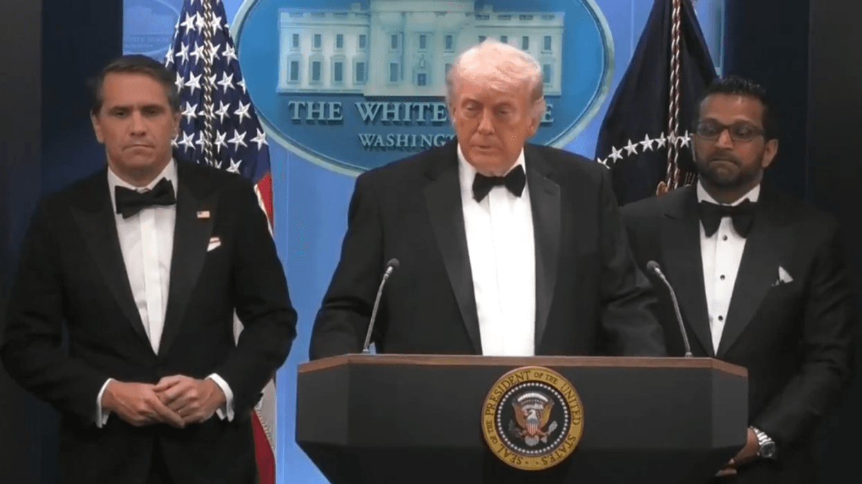 Todd Blanche, Donald Trump, and Kash Patel