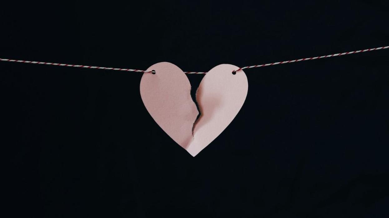 Torn paper heart