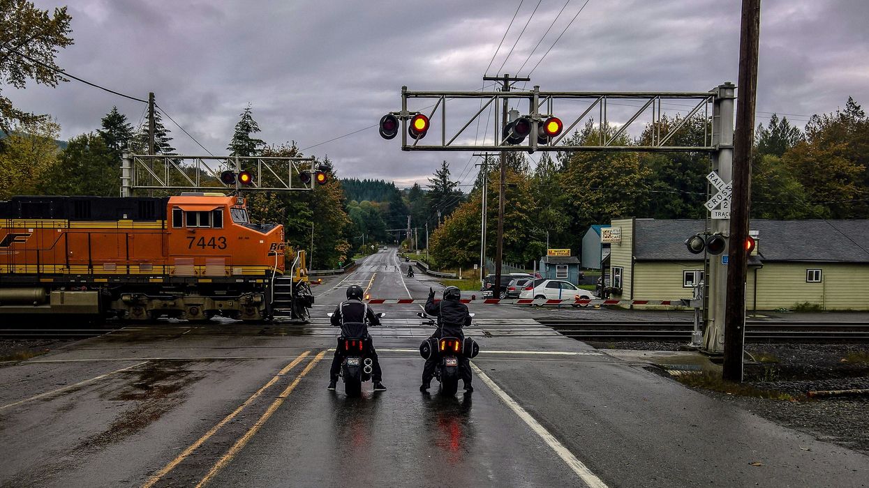 train crossing in small town